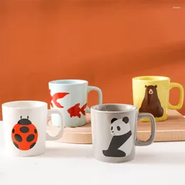 Mugs Japanese Cute Cartoon Animal Beetle Panda Group Mug Ceramic Small Capacity Pudding Juice Glass Milk Cup Party Home Decoration