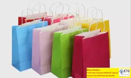 100pcs 13 컬러 패션 핸드백 길이 핸들 종이 가방 선물 포장