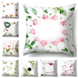 Pillow Floral Tropical Leaves Pillowcase Cover Home Decor Daisy Green Plants Throw Sofa Car 45 45cm