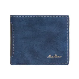 ウォレットPUレザーメンウォレットBlackBlueBrowncoffee Bushent Cardhe Business Carder Wallet Male Quality Money Pocket Card Case 2022 Short Clutchl230303