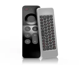 NOVO CHEGAR W3 Flying Mouse Smart TV Controles de TV infravermelha Douplesidididididided Mini teclado Mouse 24G Voz Remote2695698