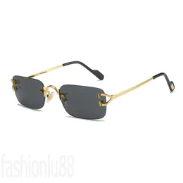 Designer-Brille für Herren c Luxus-Designer-Sonnenbrille einfach randlos Mode Gafas de Sol Roman Damen elegant Reise Sport Schild Sonnenbrille aaaaa PJ039 B23