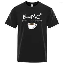 Herren T -Shirts Energie Milch Kaffee Druck T -Shirt Frauen lässig losen losen kühlen atmungsaktiven Tees Tops Modes Streetwear Camisetas Ropa Hombre