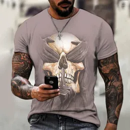 Męskie koszule 2023 Skull Męskie T-shirty Fun 3d Summer Fashion Tops Casual O Neck Chłopcy z krótkim rękawem
