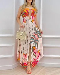 Casual jurken sexy maxi jurk zomer boho long robe esthetische rok met spleet vrouwelijke outfit drop groothandel items voor bedrijf nr. 022