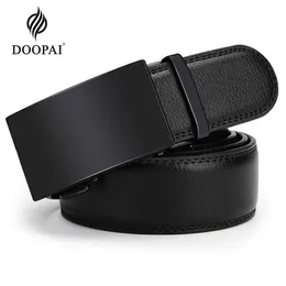 Ceintures DOOPAI ceinture en cuir véritable ceinture pour hommes ceintures en cuir de vache affaires boucle automatique ceintures en cuir noir pour hommes 35cm largeur Z0228