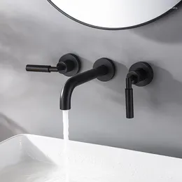 Banyo lavabo musluklar moda tasarımı en kaliteli pirinç duvara monte iki saplı musluk soğuk su havzası yüksek musluk
