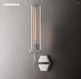 Стеновые лампы ламб Hexagonal Sconce Modern Led Led Clear Glass Lust