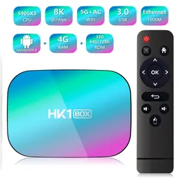 HK1 BOX 8K 4GB 128GB TV Box Android 9.0 Amlogic S905X3 Wifi 1000M 4K GooglePlay Set top box Smart Media Player