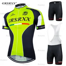 سباق مجموعات GRSRXX ركوب الدراجات الصيفية ملابس الدراجات التنفس رجال MTB Downhill Sportswear Road Bike Team Suits Suits