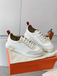 Varumärkesdesign män som studsar sneaker skor ljus ensam casual mesh mocka get getskinn läder löpare låg top tränare sko chunky sulor rabatt skor eu38-46