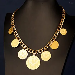 Choker Coin Necklace Coopper Gold Plated Turkish Women Jewelry Arabic Collares Para Mujer Ethnic Wedding Bijoux