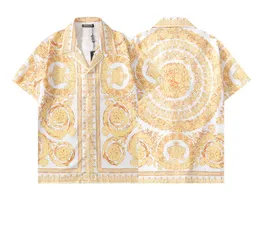 Designerskjorta män Herr Hawaii Blommor Bokstavstryck Strandskjortor Bowling Fritidsskjortor Herr Sommar T-shirts