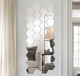 Зеркала 12шт 3D зеркало наклейка на стенах дома декор украшения шестигранник