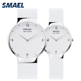 Smael Casual Quartz Watch Set 1835 Simple Par Flexible Waterproof Arvurs Lovers Set Silver Relogio de Casal Top Gift302C