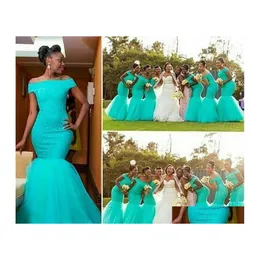سيارة DVR فستان العروسة أفريقية باتو رقبة TLE حورية البحر طويلة الفساتين الدانتيل أعلى الطابق الطابق