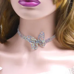 Choker Beautiful Butterfly Crystal Shine AB Collane con strass per accessori per gioielli da donna
