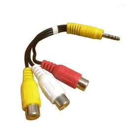 Datorkablar för 1 par 3 AV-kabel 3,5 till 3RCA Audio Male Lotus Female Minute 3-Wire Short Head 14mm