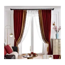 car dvr Curtain American Light Luxury Style Peacock Green For Living Room Bedroom Veet Blackout Treatment Decoration Custom 210712 Drop Deli Dh2Fz