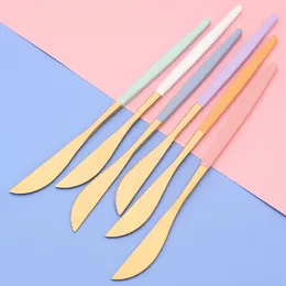 24Pcs Dinnerware Set Stainless Steel Tableware Knife Fork Tea Spoon Cutlery Set Multiple Colour