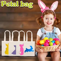Present Wrap Easter Bag Cotton Linen Basket Print Canvas Carry Egg Candy Packet Festive Party Supplies Favors Holiday