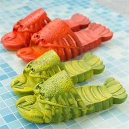 Slipper Summer Men Indoor Couple Parent Child Slippers Cute Baby Boys Girls Kids Funny Slippers Red Lobster Beach Shoes T230302