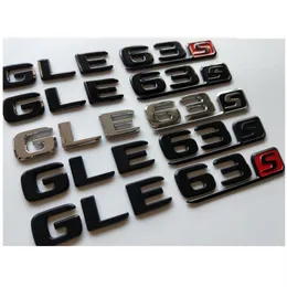 Chrome Black Letters Number Trunk Badges Emblem Emblem Badge Sticker för Mercedes Benz W166 C292 SUV GLE63S GLE63 S AMG241O248H