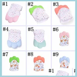 Children'S Mittens Teether Gloves Newborn Grind Teeth Chew Sound Toys Sile Childrens Teething Pain Relief Practice Maternity Drop De Dhe4D
