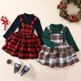 Одежда наборы рождественские малыши для девочек наборы одежды осень зимняя детская детская одежда костюмы теплый твердый свитер платье подвески 230303