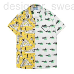 Męskie koszule designerski designerski szachownica z krótkim rękawem Summer Hawaiian Bowling Shirt Skinny Fit Fift Pattern Man Ubrania Cardigan Bluzka 2OO9