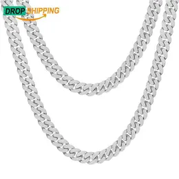 Dropshipping hip hop takı 18k altın kaplama 925 STERLING Gümüş VVS Moissanite Elmas Küba Bağlantı Zinciri Erkekler için