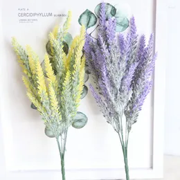 Flores decorativas Zerolife 1pc Decorações artificiais para casamento Lavanda Verde Purple Branco Falso Party Party Home Birthday Birthday Birthday