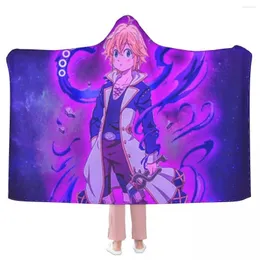 Coperte Meliodas Nanatsu No Taizai Coperta I sette peccati capitali Freddo Super morbido con cappuccio Copriletto in pile carino alla moda