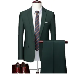Мужские костюмы Blazers Mens Business Casual Suit 6xl Jupt Jacket с брюками Candy Colors Slim Fit Официальное рабоче