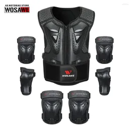 Motorcycle Apparel WOSAWE Child Kids Body Protection Cycling Suits Vest Armor Jacket Baby Knee Guard