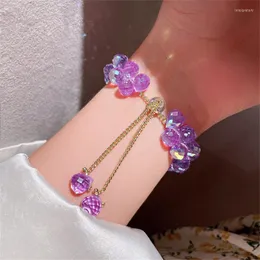 Fios de miçalhos de miçangas de estilo coreano Bracelete de cristal ajustável para mulheres casal de pedra natural de luxo Jóias