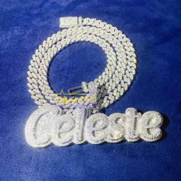 Хип -хоп Бланг Блайт Изуал VVS Lab Diamonds Jewelry Designer Letter Letter Iced Out Custom Pendant