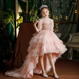 Sukienki dla dziewcząt Teen Girls Formal imprezowa suknia dla dzieci cekin tutu księżniczka sukienka mała koktajl i wieczór różowy klasyczny klasyczny niski poziom