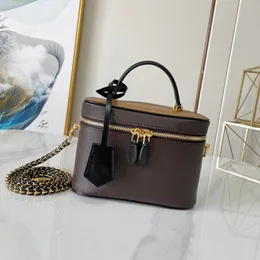 Borse per cosmetici di moda borsa a tracolla vanit cintura a catena borsa a tracolla portatile morbida custodia in vera pelle di design borsa di tela semplice retrò elegante tutto-fiammifero L049