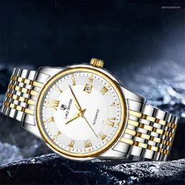 Wristwatches Lacz Denton Men's Watch Mechanical Automatic 2023 Fashion Business Top Stainless Steel Case Waterproof