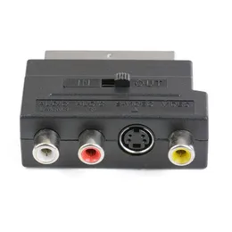 AV audio / video SCART broom head to converter European 21p pin RCA color difference line s terminal plug