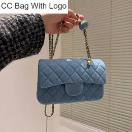 CCハンドバッグ女性デザイナーデニムデニムクラシックミニフラップキルティングバッグ