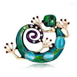 Brooches 2023 Explosive Fashion Trend Animal Lizard Retro Brooch Crystal From Austrian Corsage Accessories Fit Women And Man