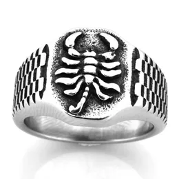 Stal nierdzewna punk vintage męskie lub damskie biżuteria Celtic Watchband Scorpion Pierścień Pierścień dla braci Sióstr FSR20W47211V