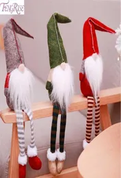Dekoracje świąteczne Fengrise Long Legged Elf Lalka Dekoracje świąteczne do ozdób domowych prezent świąteczny