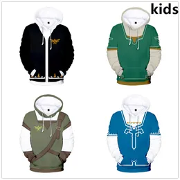 Herren Hoodies Sweatshirts 3 bis 14 Jahre Kinder The Hyrule Fantasy 3D-gedrucktes Hoodie-Sweatshirt Jungen Mädchen Breath of the Wild Jacke Kinderkleidung 230302