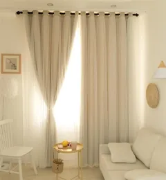 Korean Double Layer Princess Blackout Curtains For Living Room Bedroom Lace Shade Thermal Insulated Curtain With White Tulle 220512909932