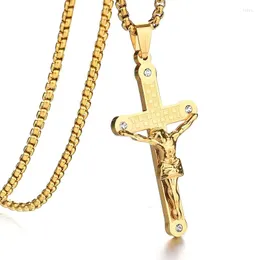 Hänghalsband Jesus kors halsband för kvinnor och män religiösa smycken kristna katolska unisex kedja