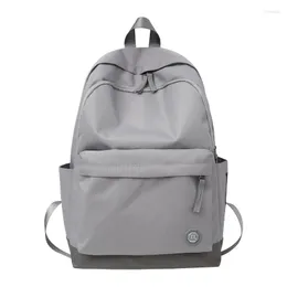 Backpack 2023 Nylon feminino para homens estudantes de grande capacidade Lazer sólido Escola masculina Backbags Sacos à prova de água da moda