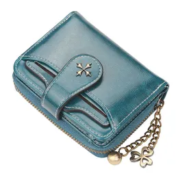 Wallets Women Wallets and Purses PU Leather Money Bag Female Short Hasp Purse Small Coin Card Holders Blue Red Clutch New Women WalletL230303